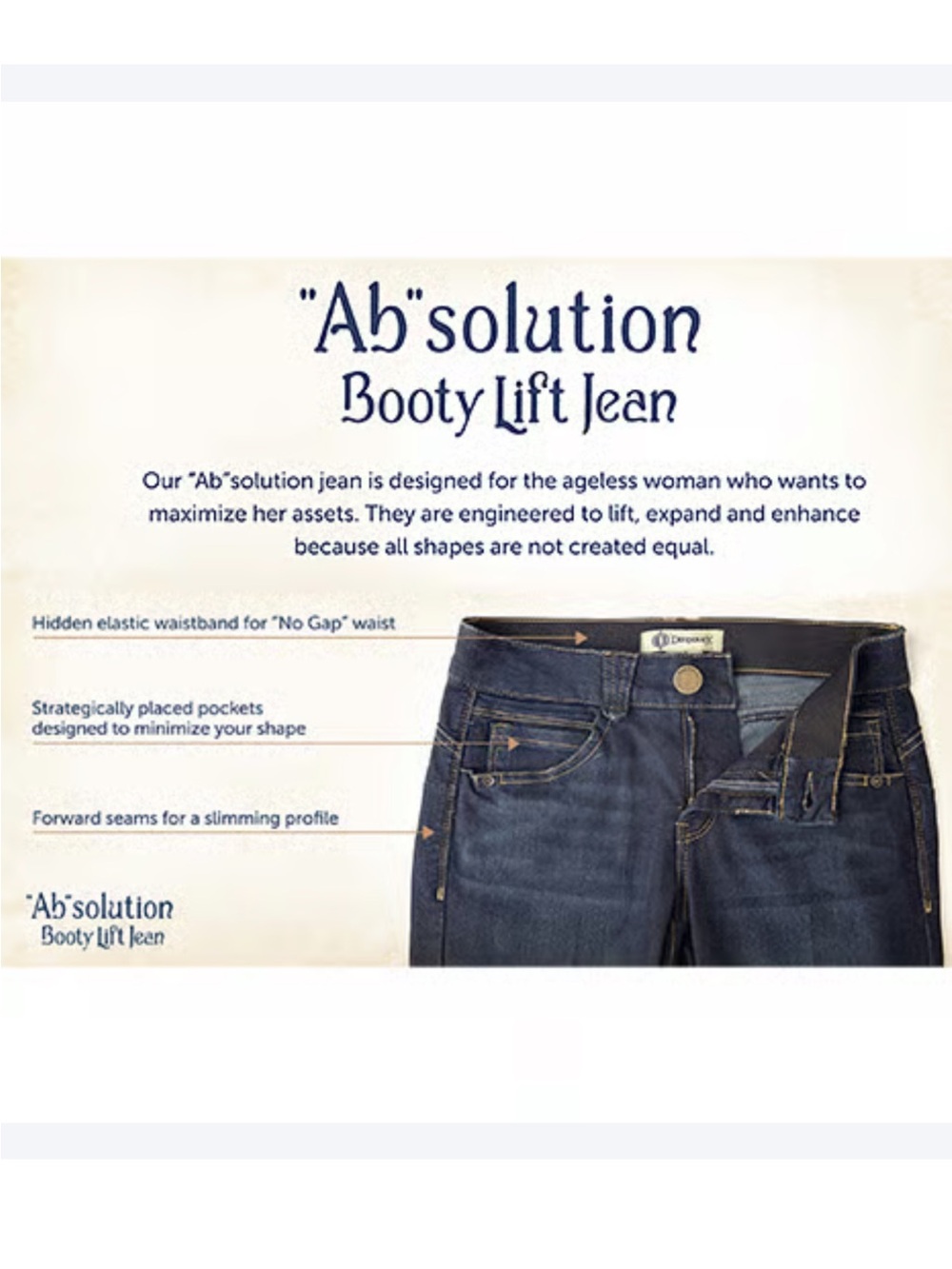 Democracy Absolution Booty Lift Straight Indigo Jeans Sz 14 Slimming - Picture 3 of 14